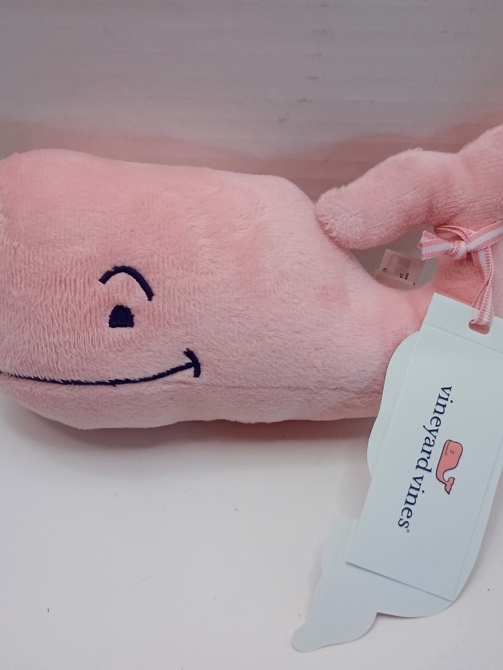 Vineyard Vines Soft Pink Plush Whale Bib Accessory
